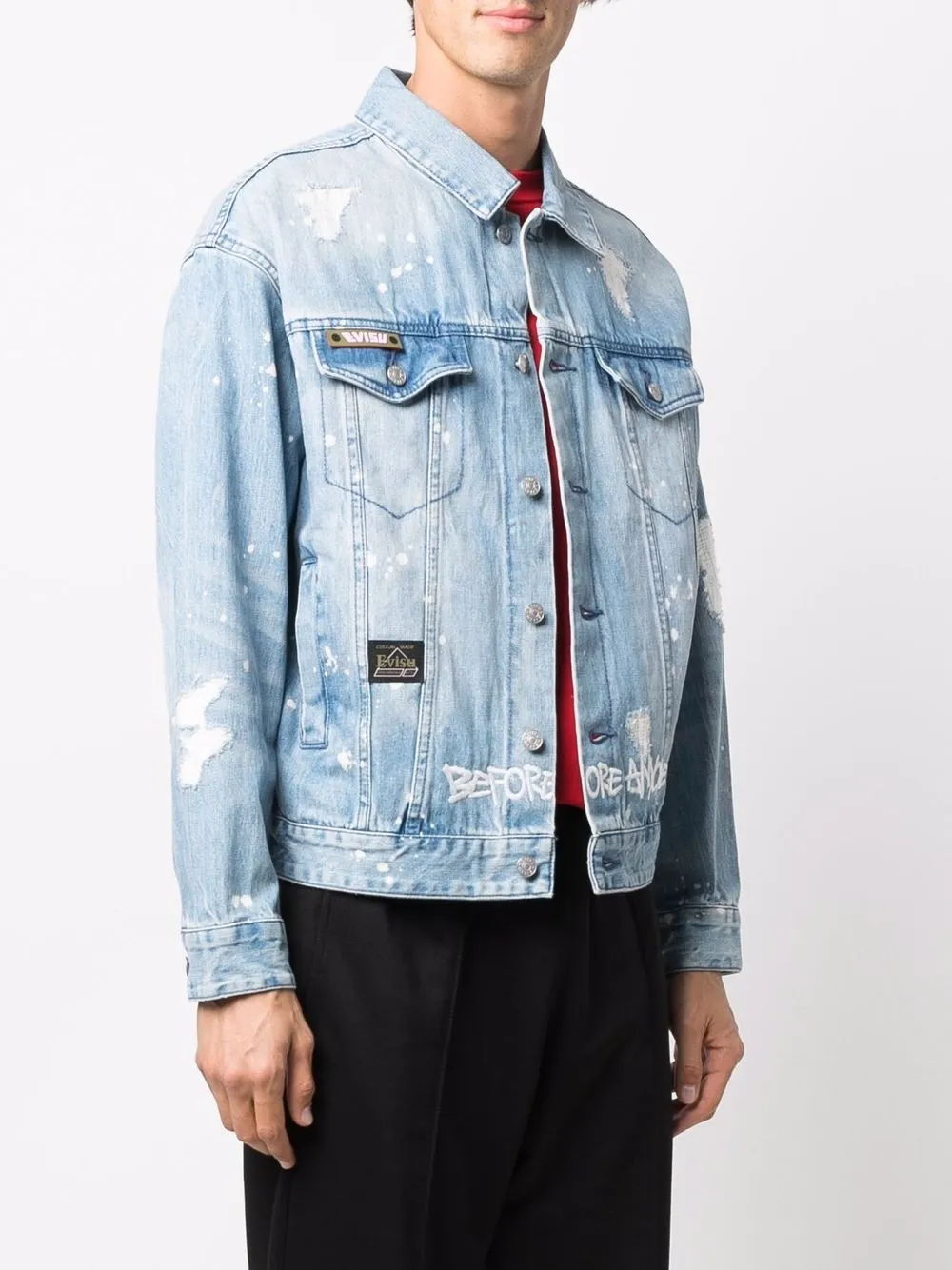 фото Evisu джинсовая куртка с логотипом