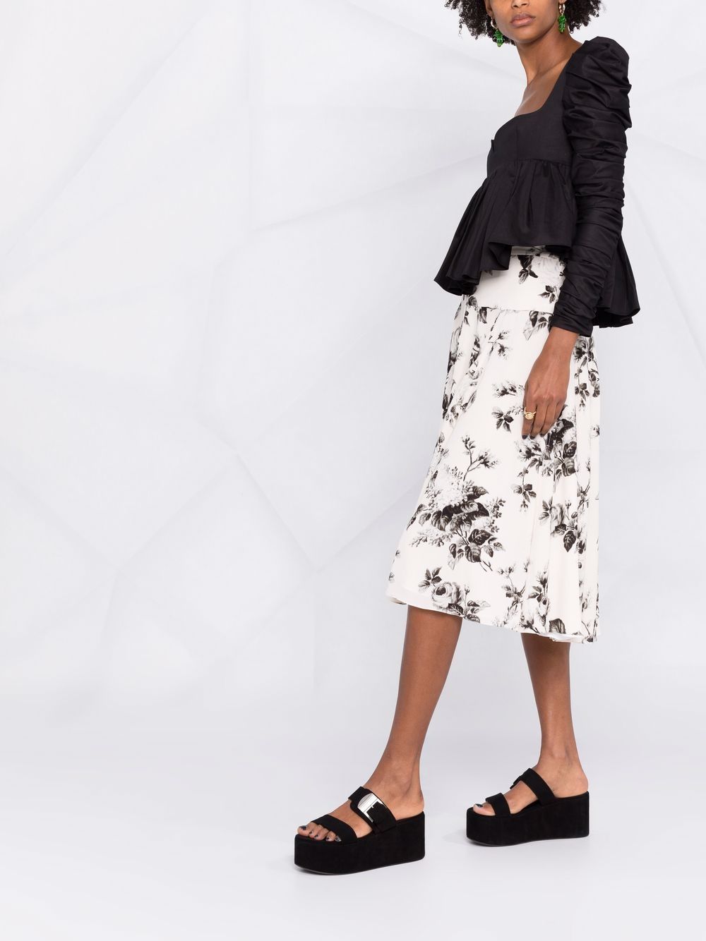 фото Erdem floral-print midi skirt