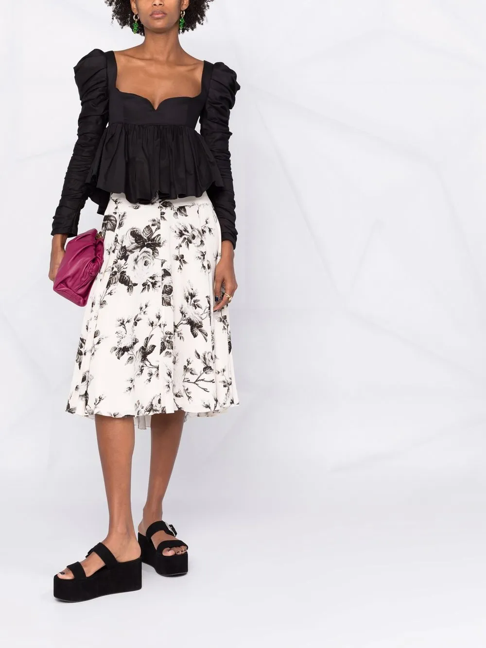 фото Erdem floral-print midi skirt