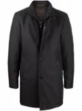 Moorer single-breasted feather-down quilted coat - Black