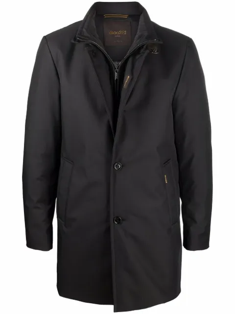 Moorer single-breasted feather-down quilted coat