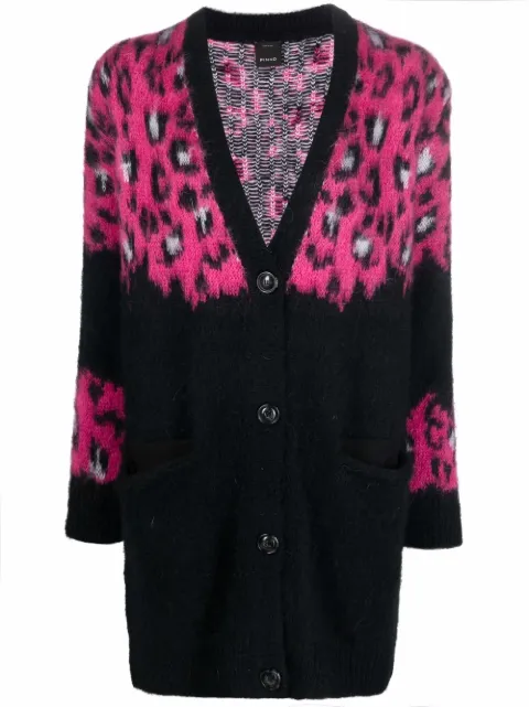 hot pink leopard cardigan