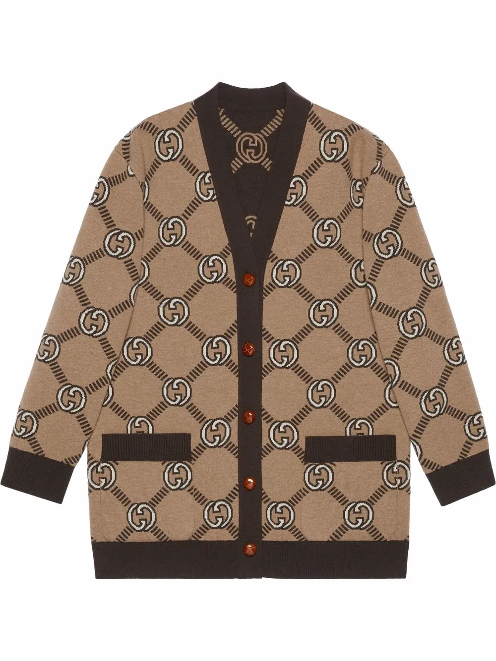 

Gucci reversible Interlocking G cardigan - Brown