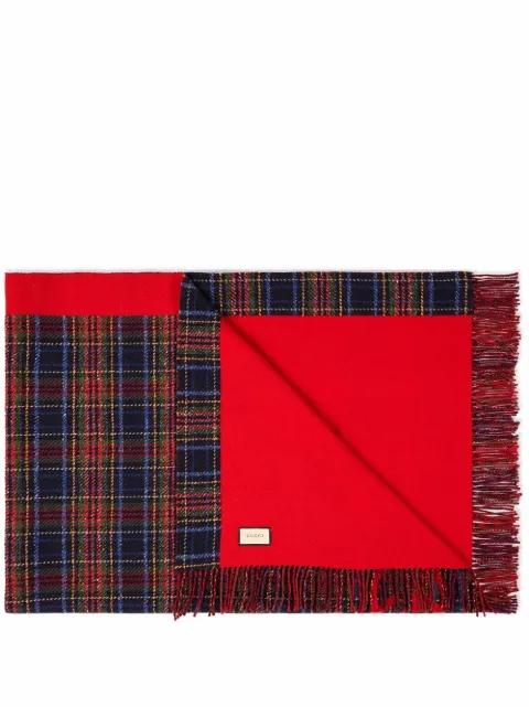 Gucci intarsia-knit fringed-edge throw