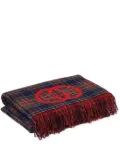 Gucci intarsia-knit fringed-edge throw - Red