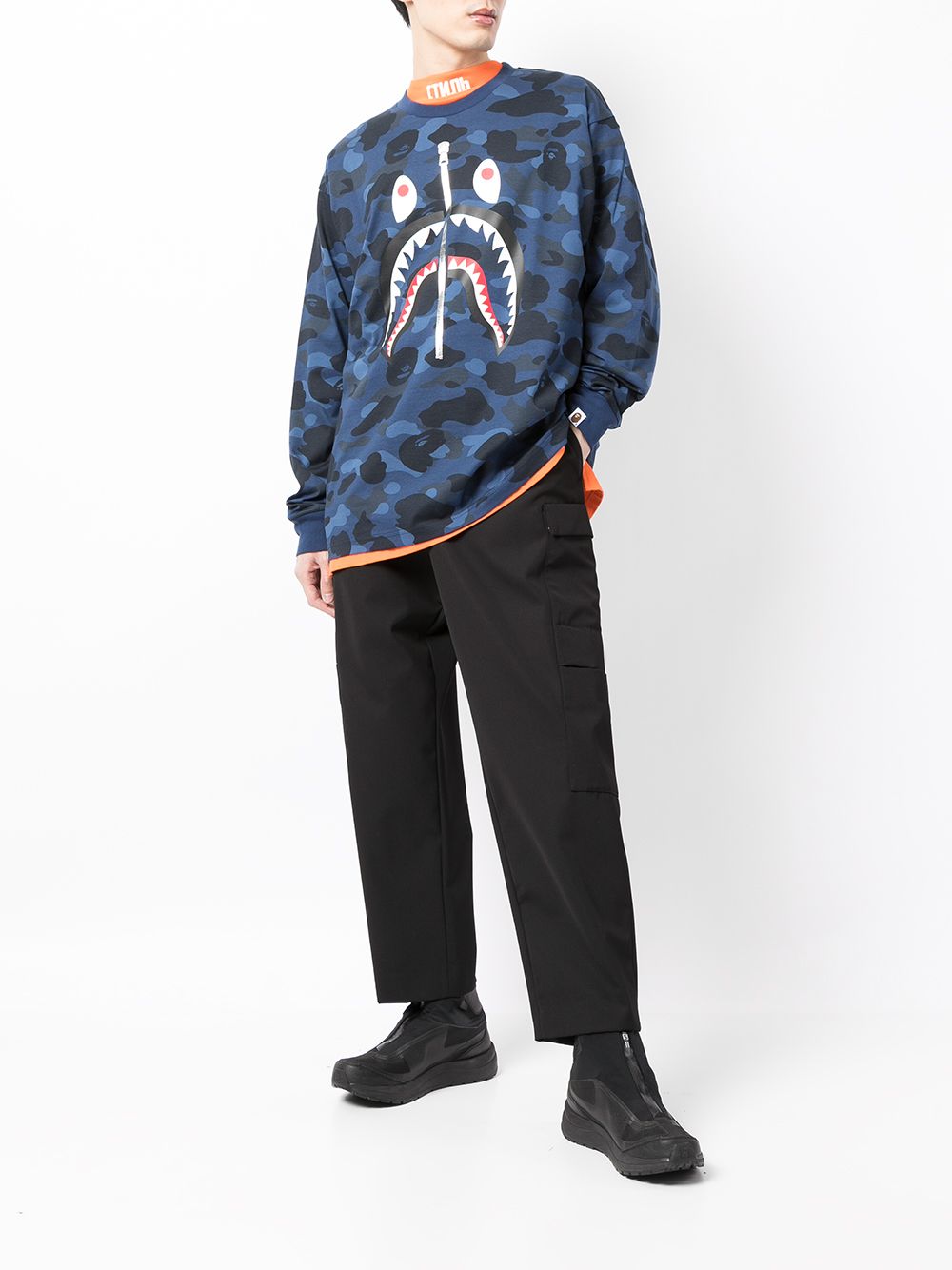 A BATHING APE® T-shirt met print - Blauw