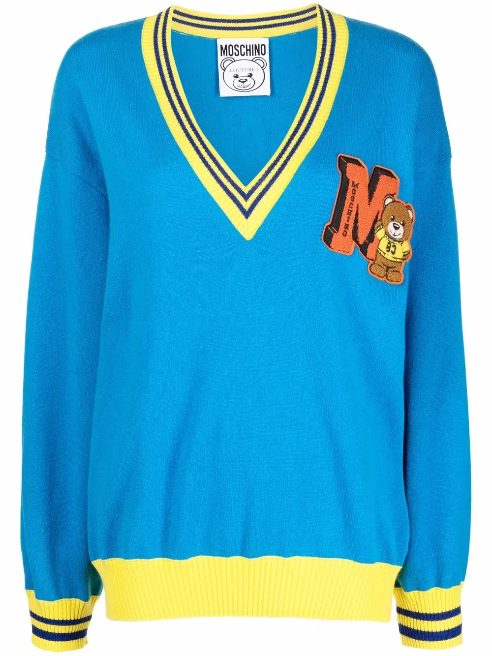 

Moschino suéter con parche Teddy Bear - Azul