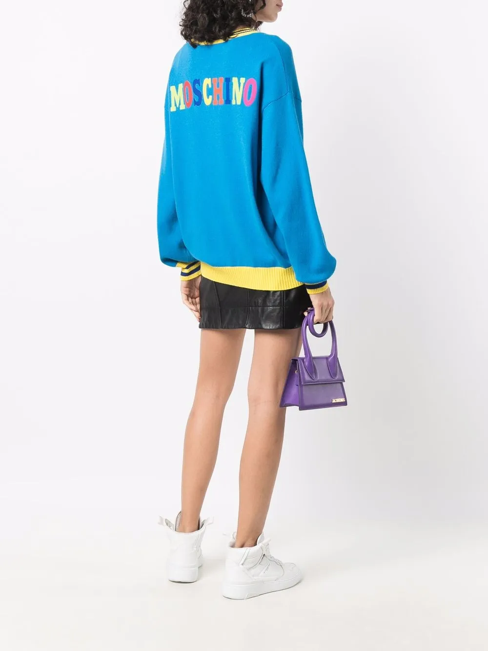 Moschino Trui met teddybeer patch - Blauw