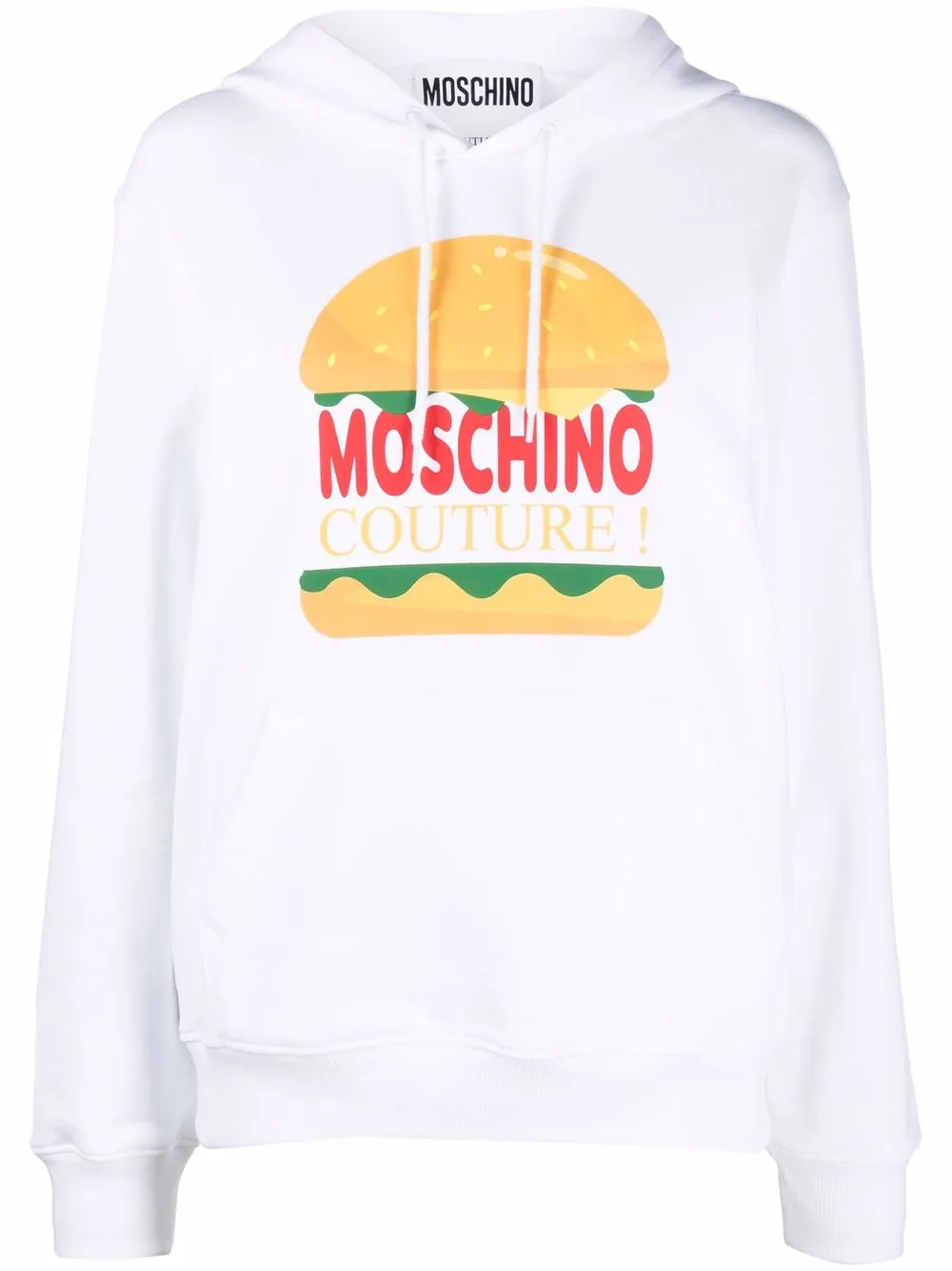 

Moschino logo-print cotton hoodie - White