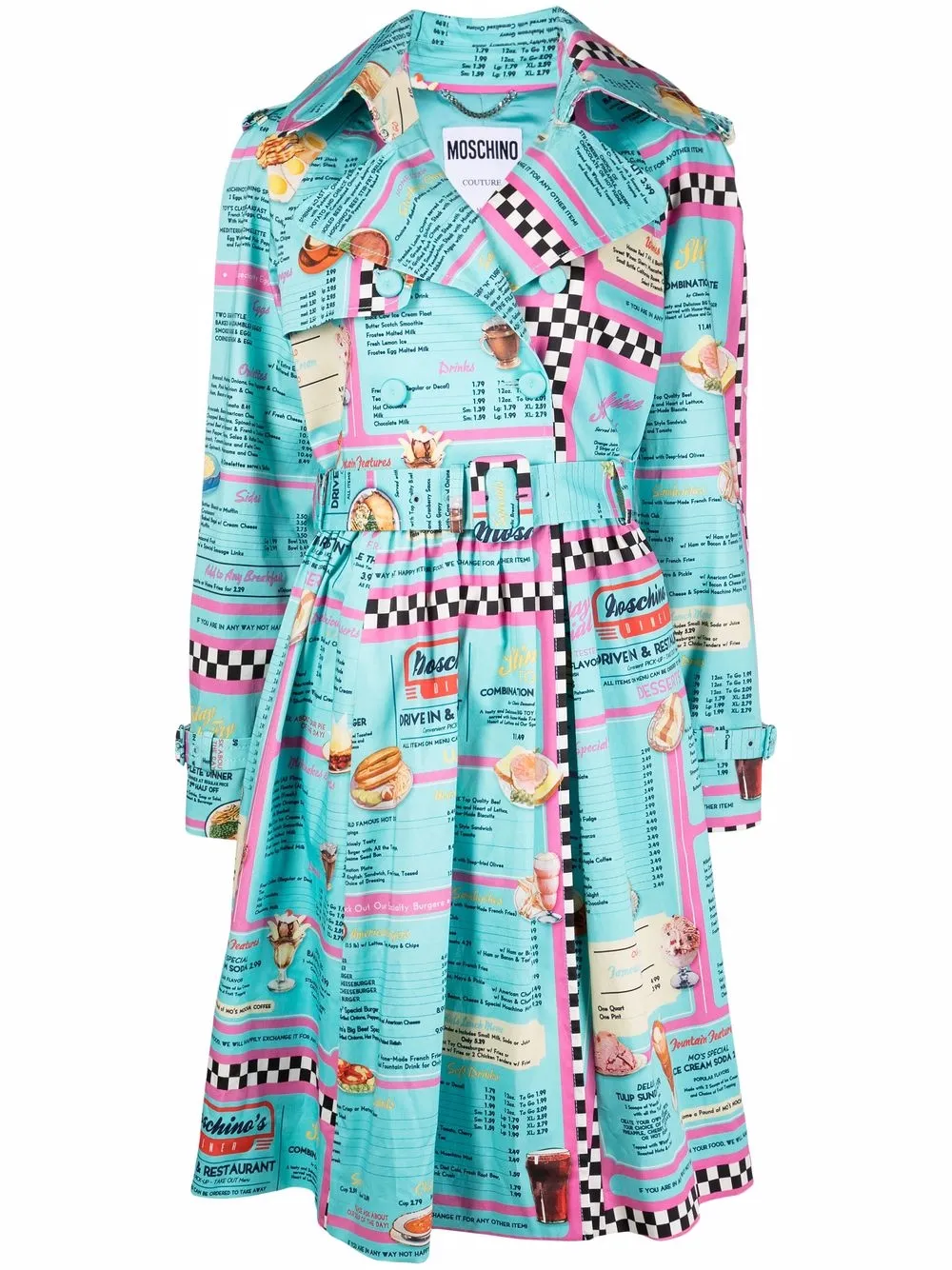 graphic-print trench coat
