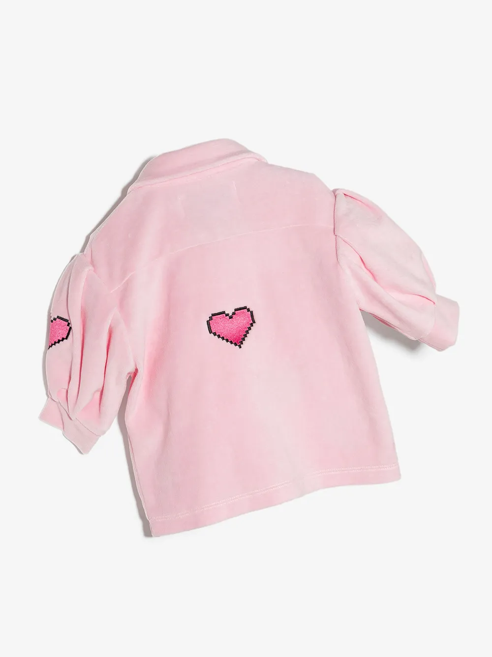 Natasha Zinko Heart-motif Puff-sleeve Blouse In Pink