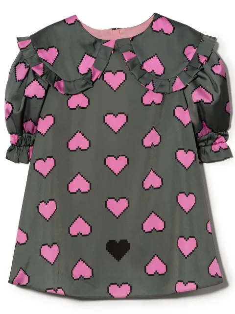 Natasha Zinko Kids pixellated heart print dress