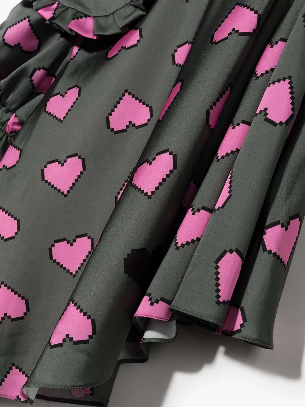 Natasha Zinko Pixellated Heart Print Dress In Green