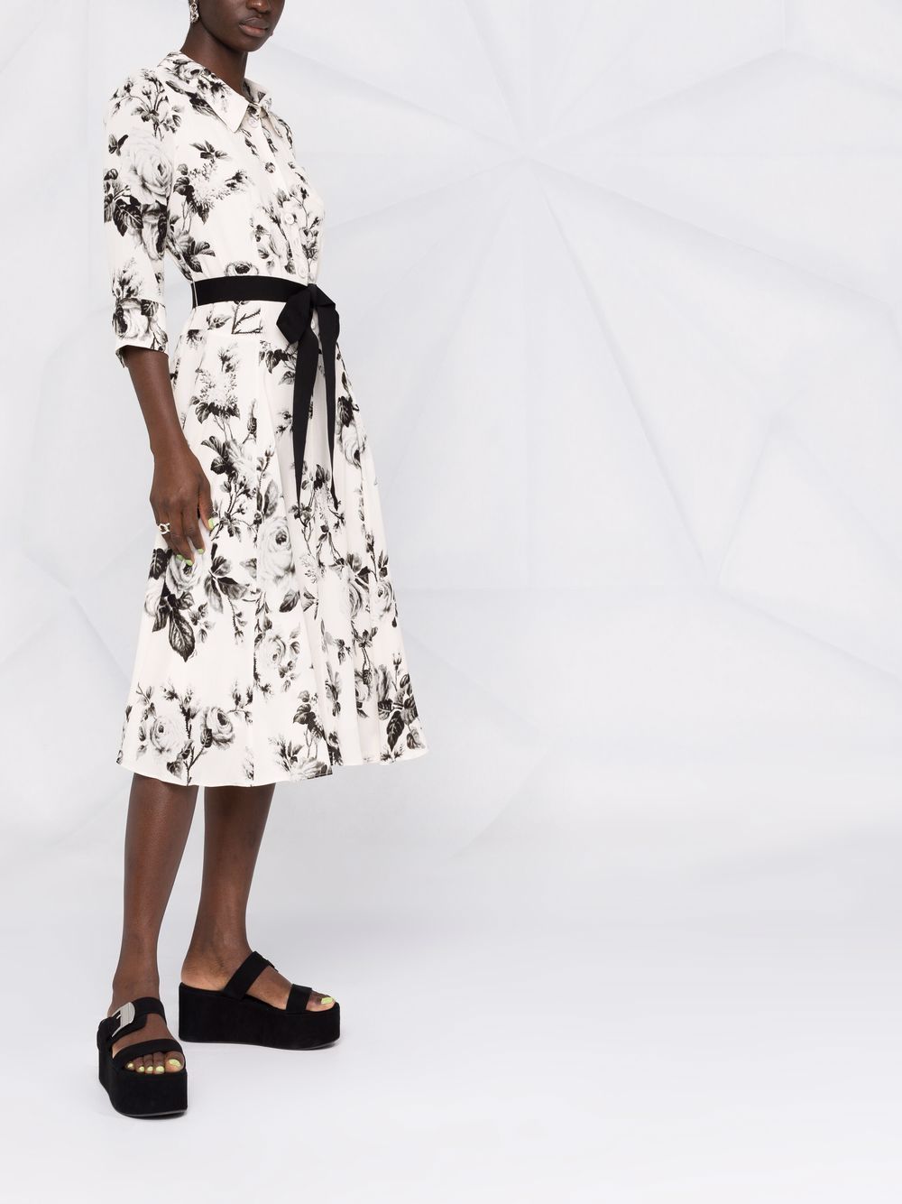 фото Erdem floral-print belted dress