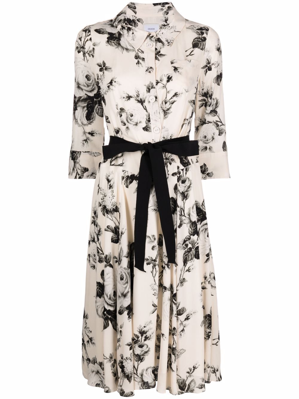 фото Erdem floral-print belted dress