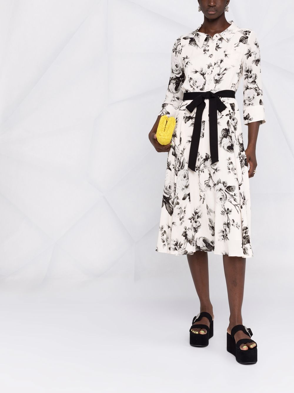 фото Erdem floral-print belted dress