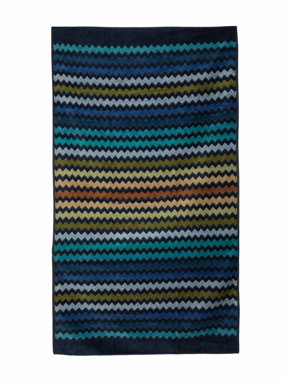 Shop Missoni Zigzag-print Cotton Towel In Blue