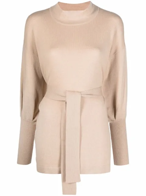Fabiana Filippi belted puff sleeve jumper