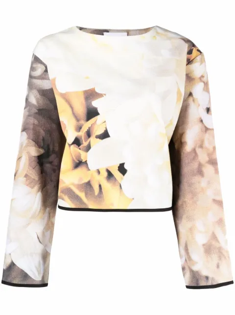 Atu Body Couture floral-print crew neck sweatshirt