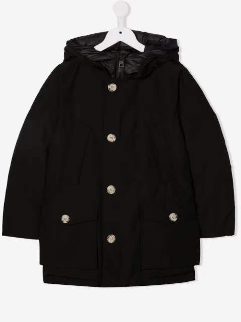 Woolrich Kids buttoned hooded coat