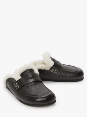 shearling loafer mule