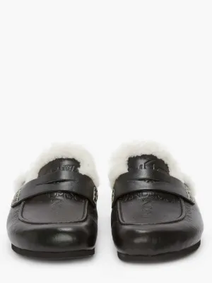 shearling loafer mule