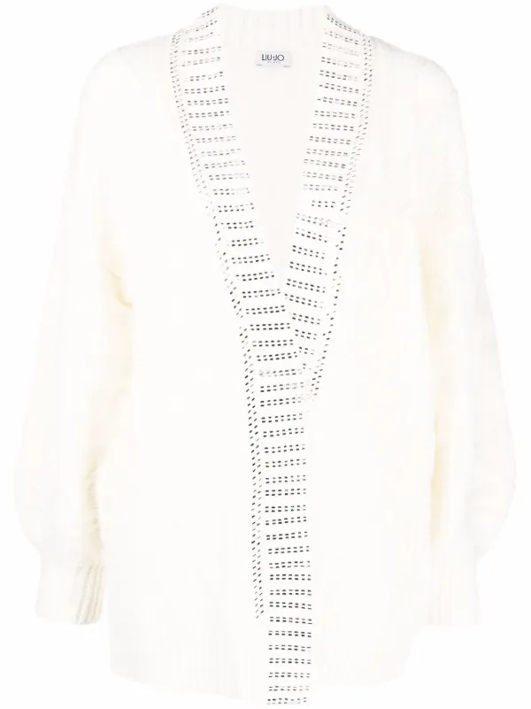 cable knit open front cardigan