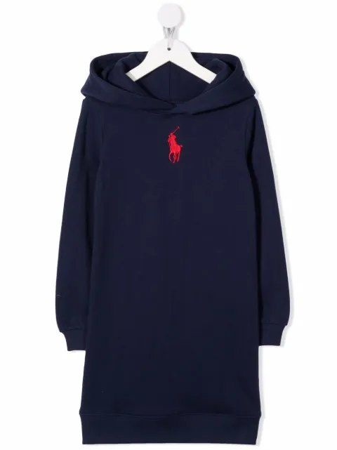 POLO RALPH LAUREN KIDS logo-embroidered hoodie dress