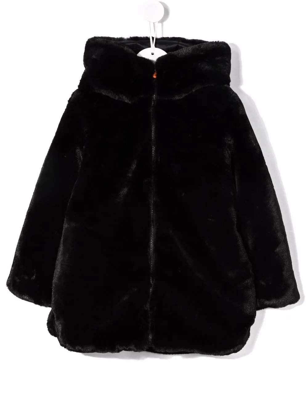 

Save The Duck Kids hooded zip-up faux-fur coat - Black