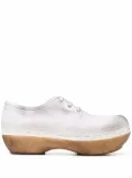 Maison Margiela wooden sole lace-up shoes - White