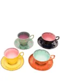 POLSPOTTEN Grandpa glazed teacups (set of 4) - Blue