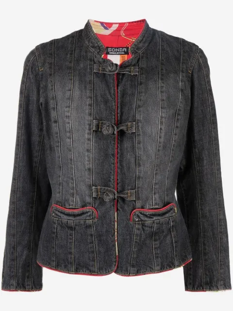 Sonia Rykiel Pre-Owned chamarra de mezclilla con ribetes en contraste 2000