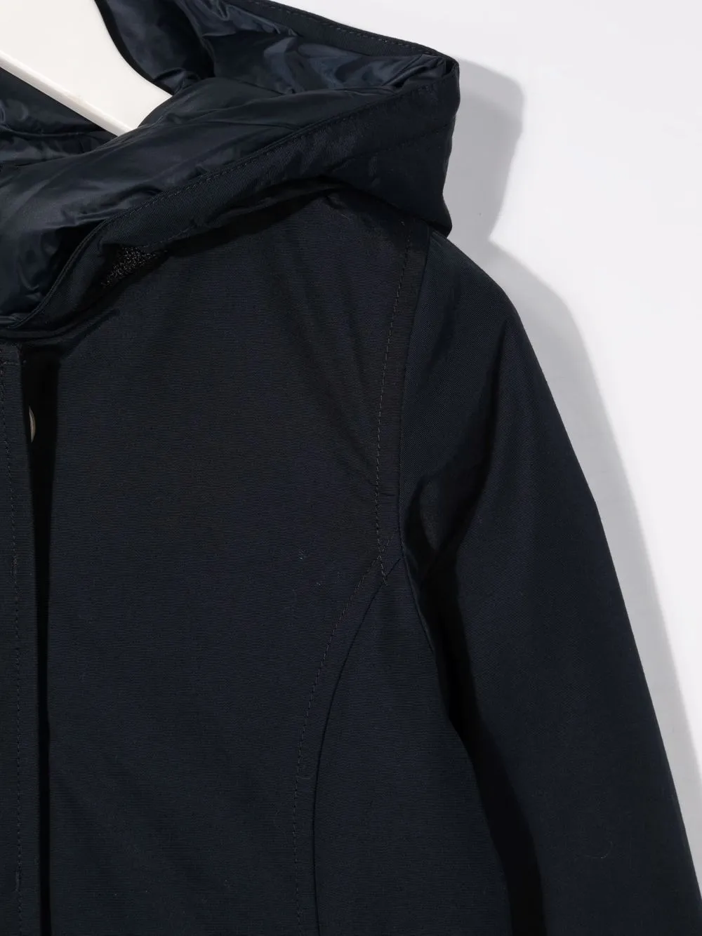 Woolrich Padded Hooded Coat In Blue