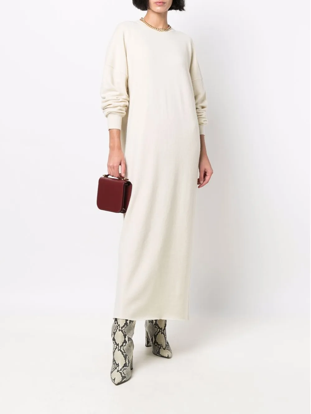 фото Extreme cashmere длинное кашемировое платье-джемпер
