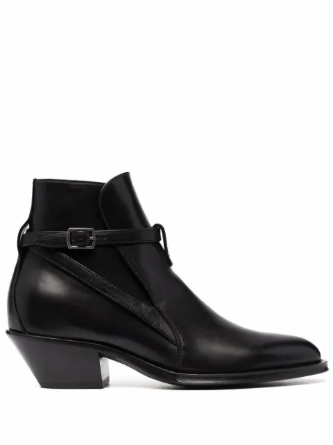 Saint Laurent bottines en cuir à détail de boucle