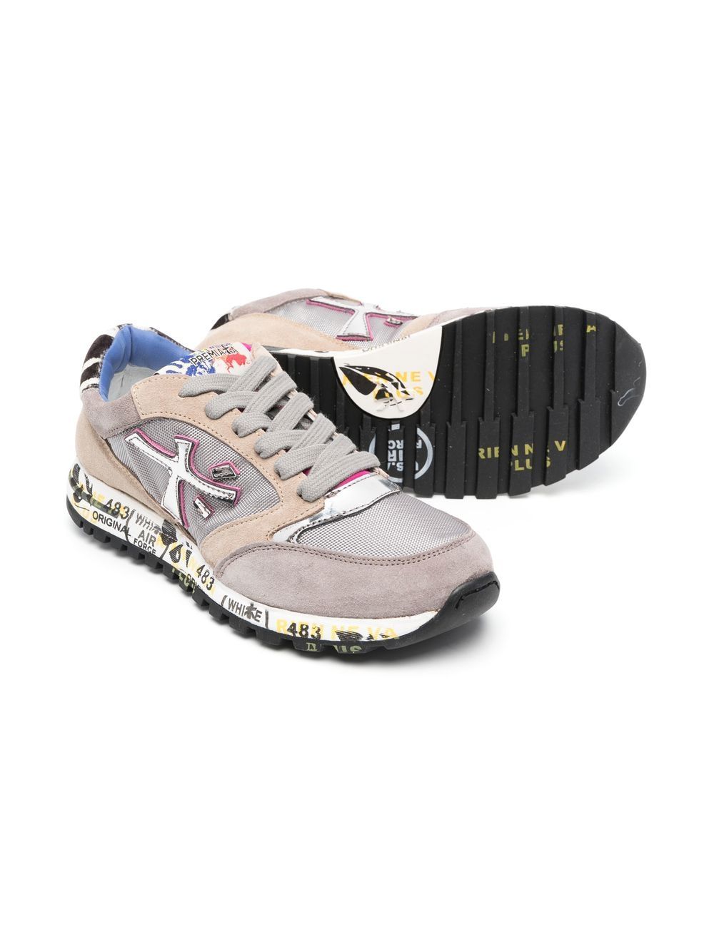 Premiata Kids panelled lace-up sneakers - Grey