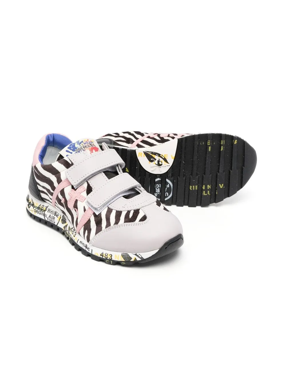Premiata Kids Sneakers met klittenband - Zwart