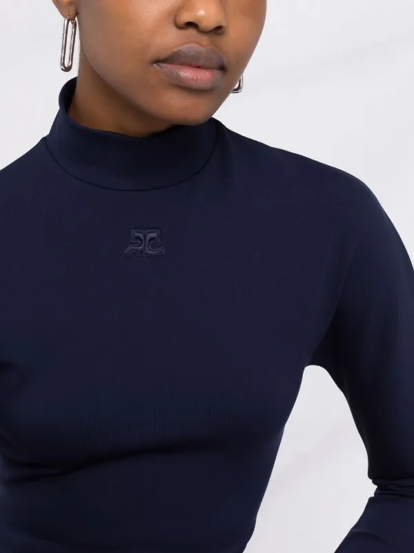 mock neck red sweater