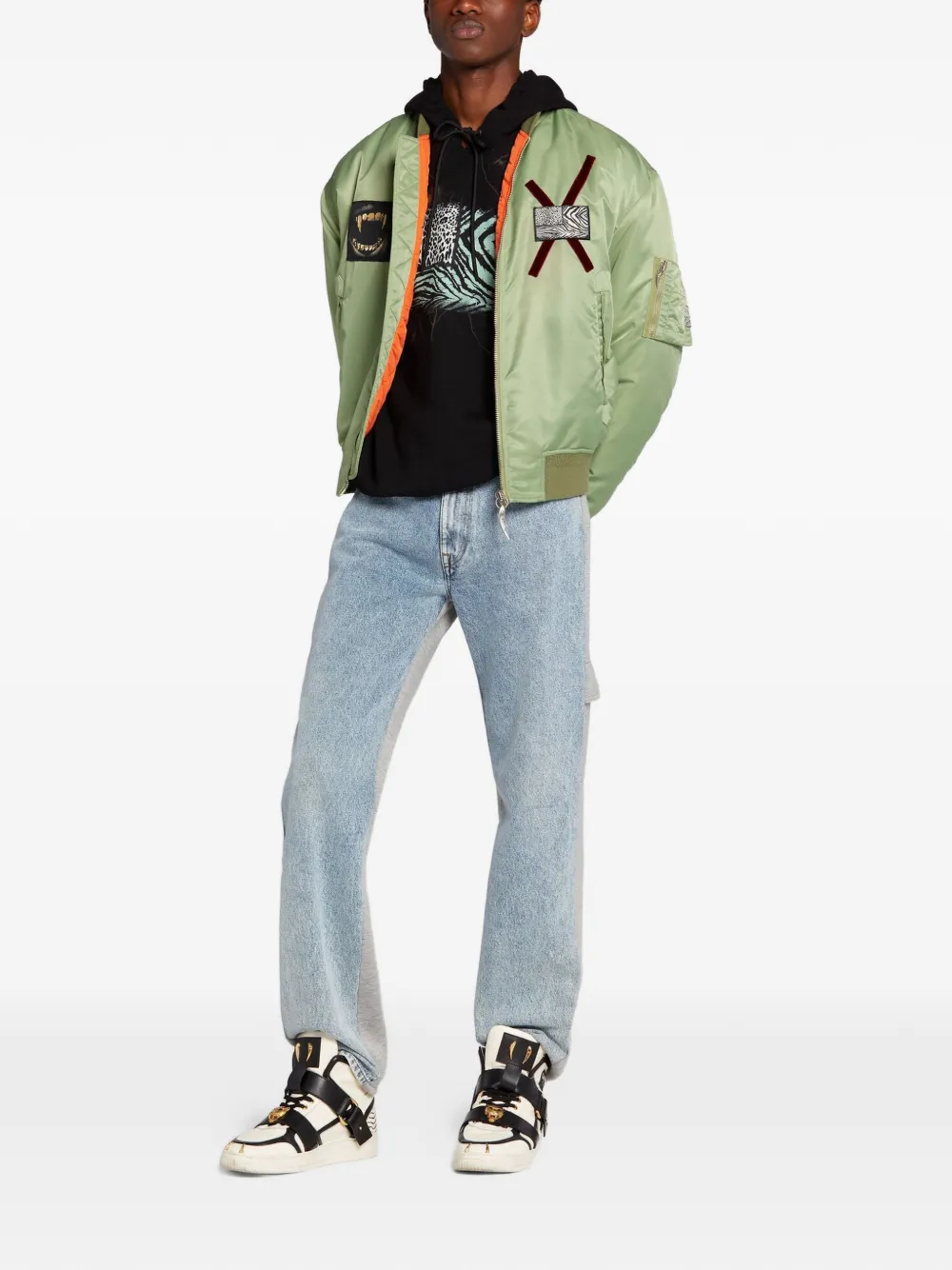 Roberto Cavalli Jeans met dierenprint Blauw