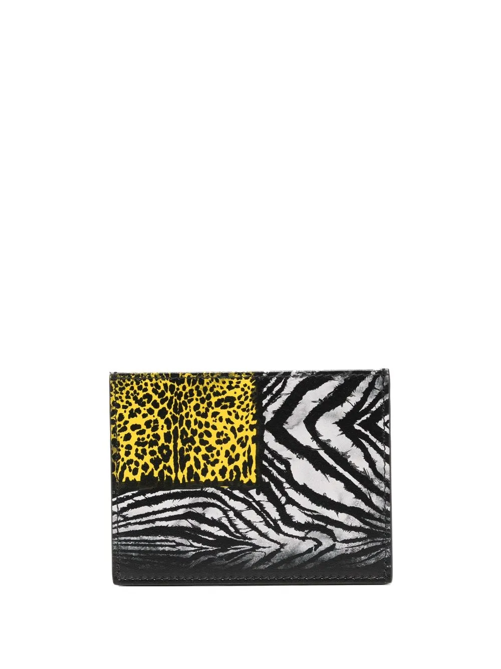 

Roberto Cavalli animalier patchwork-print leather cardholder - Black