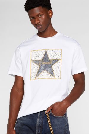 Walk Of Fame-Print Appliqué Cotton T-Shirt