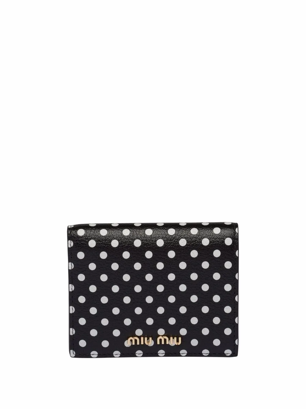 small polka-dot Madras-leather wallet