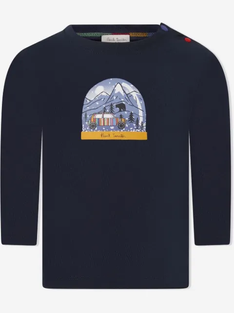 Paul Smith Junior スノーグローブプリント ロングスリーブトップ