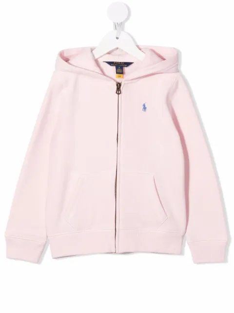 POLO RALPH LAUREN KIDS logo-embroidered zip-front hoodie