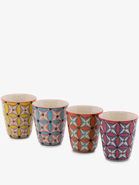 POLSPOTTEN Hippy hand-painted cups (set of 4)