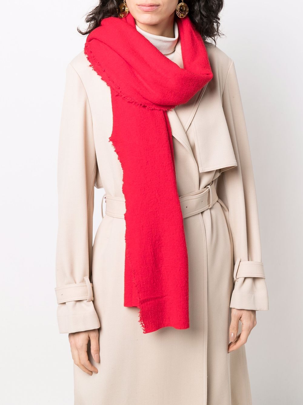 фото Faliero sarti raw-edge knitted scarf