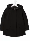 Woolrich Kids hooded feather-down cotton-blend coat - Black