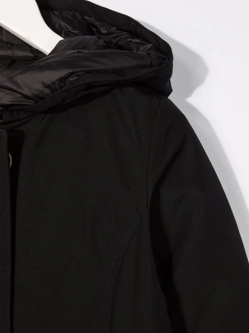 Woolrich Kids Cappotto Con Cappuccio In Black