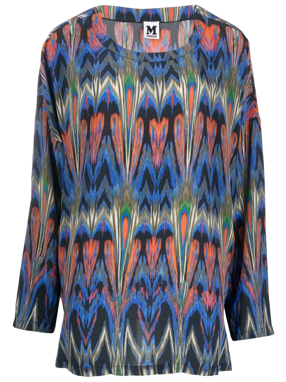 

Missoni Pre-Owned 2000s abstract print long-sleeved blouse - Blue