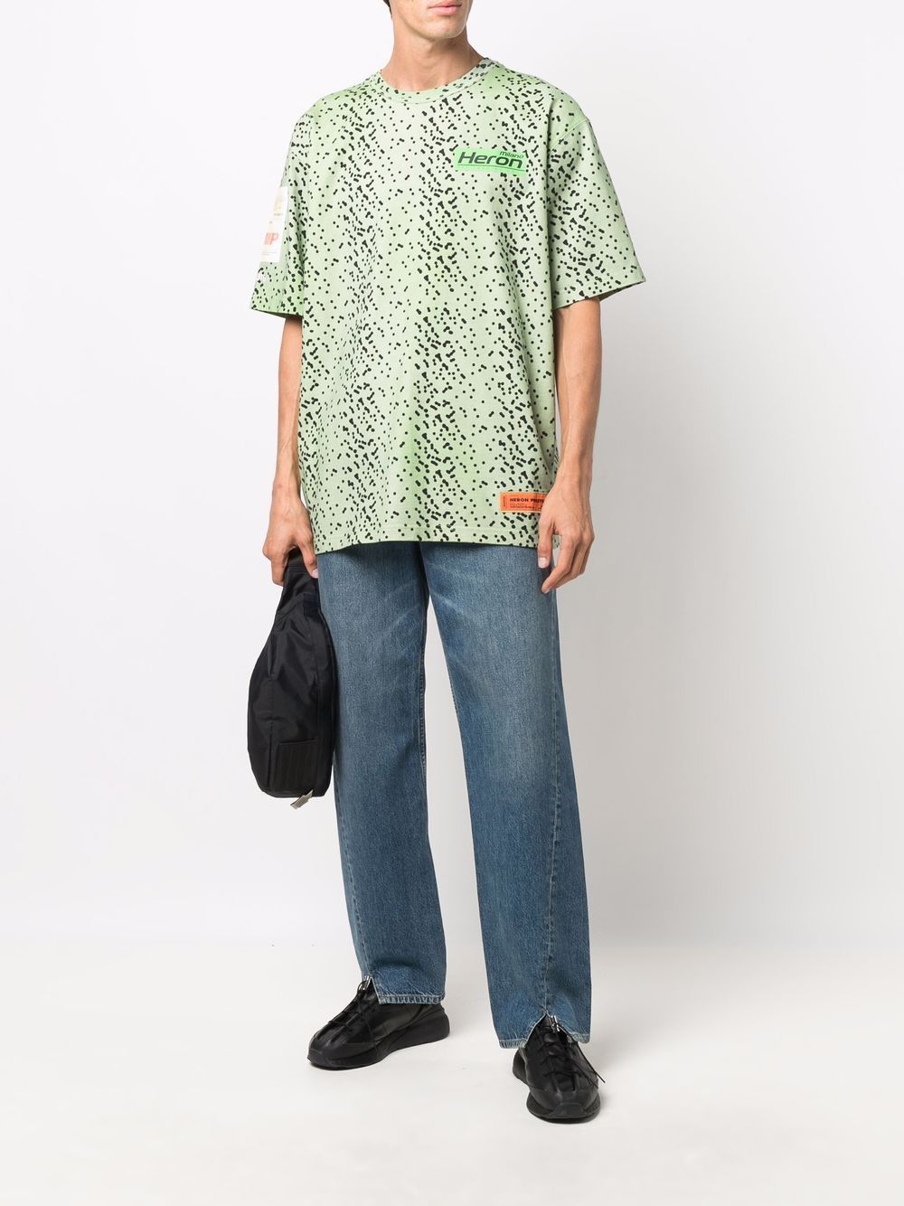 фото Heron preston logo-patches polka-dot t-shirt